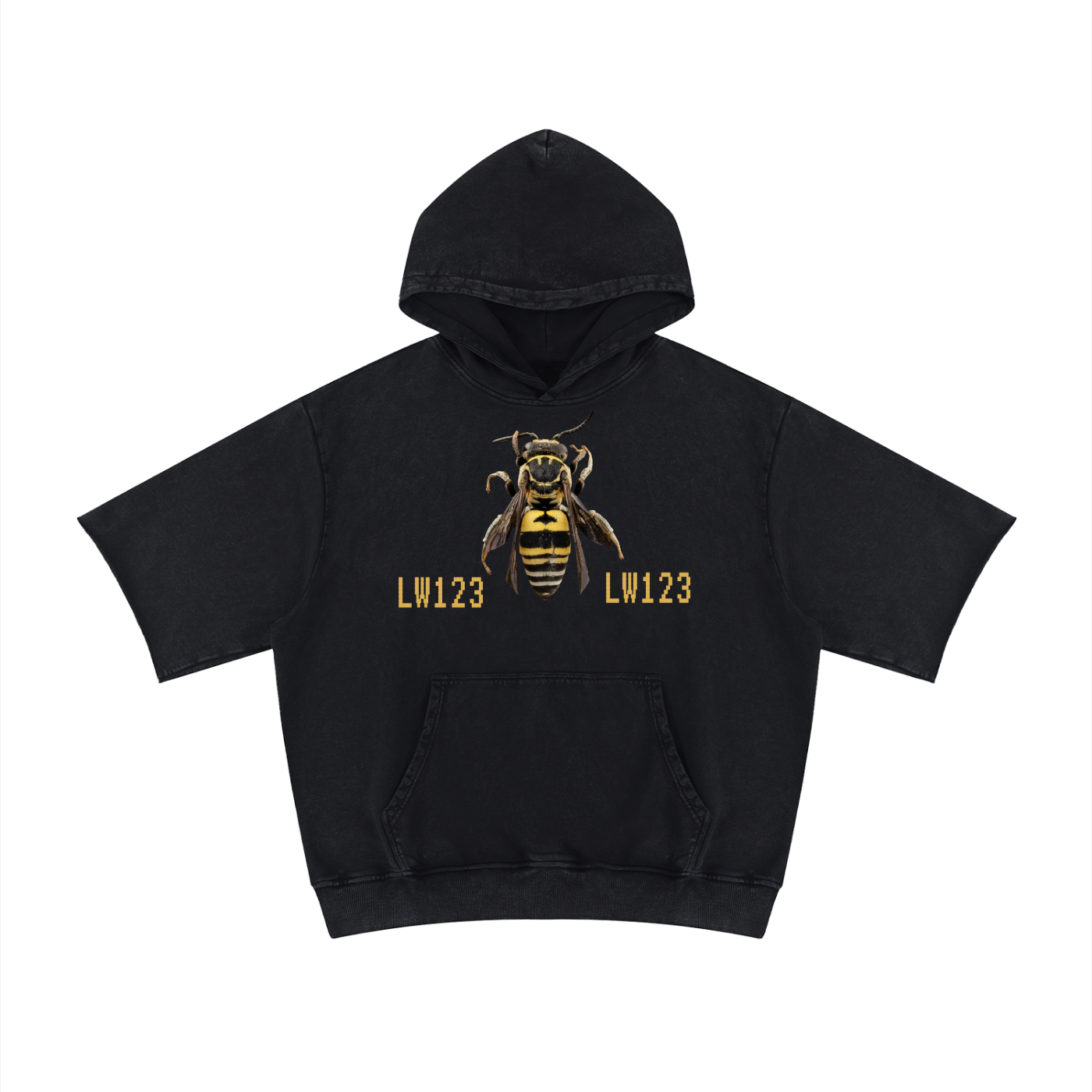 Unisex Mineral Wash Short Sleeve Hoodie