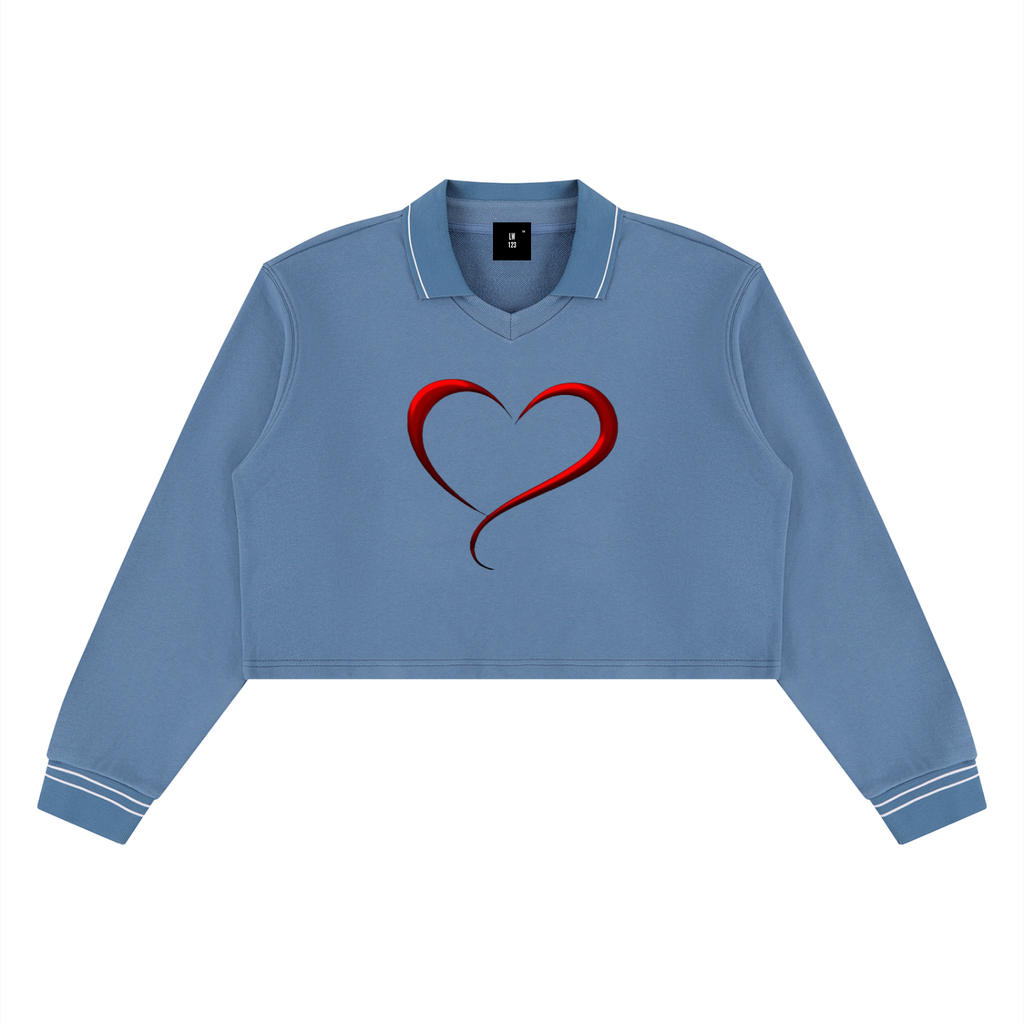 LW 123 Women’s Crop Collared Sweatshirt
