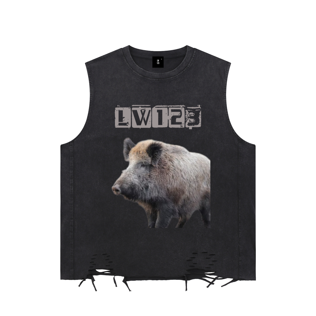 Snow Washed Raw-Hem Tank Top