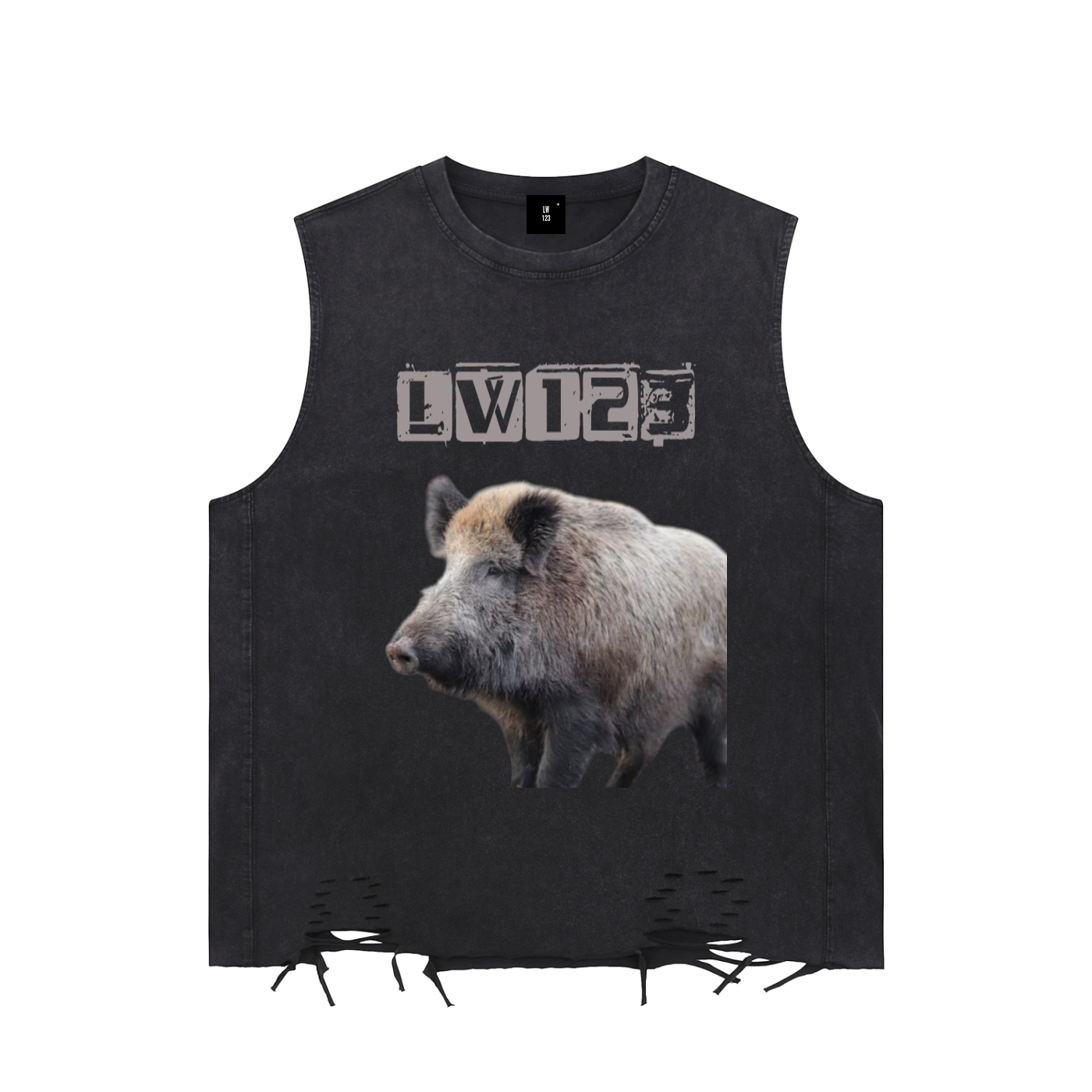 Snow Washed Raw-Hem Tank Top