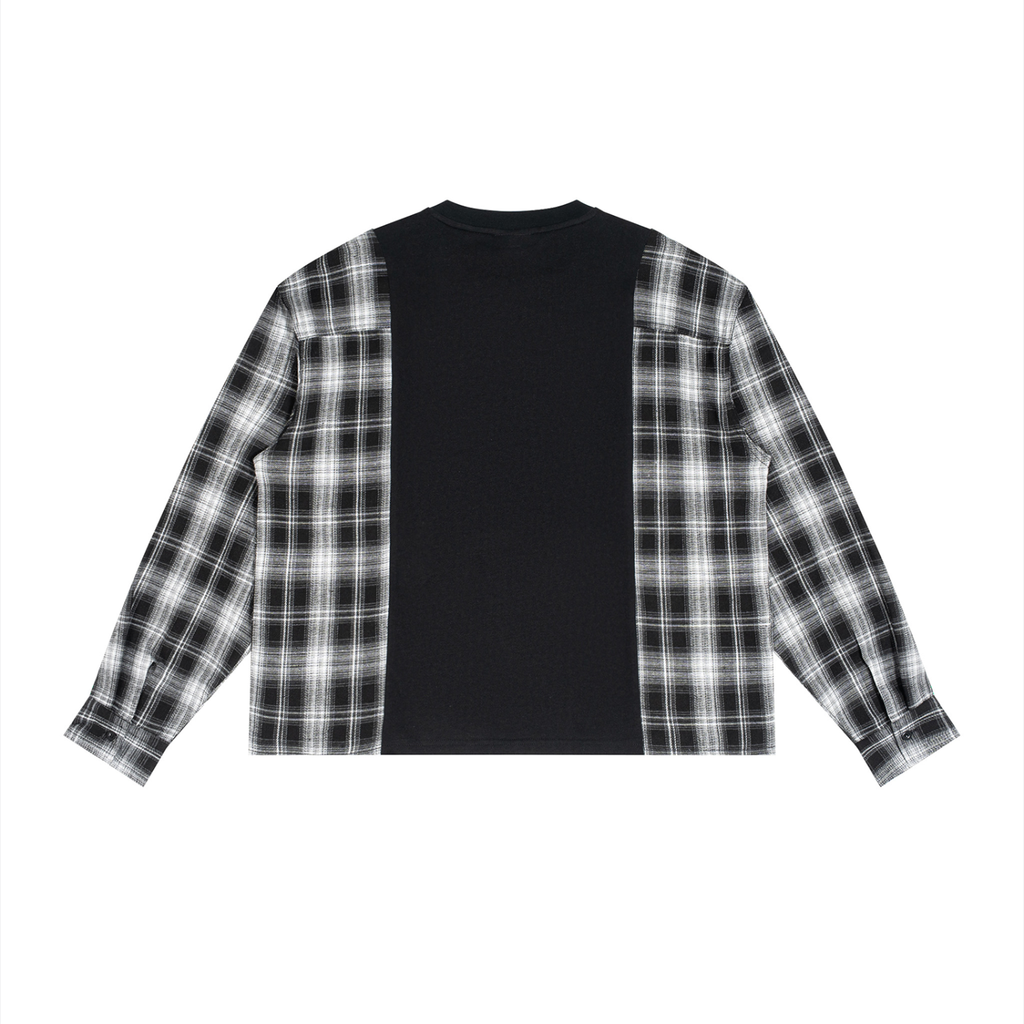 LW 123 Plaid Panel Long Sleeve T-Shirt