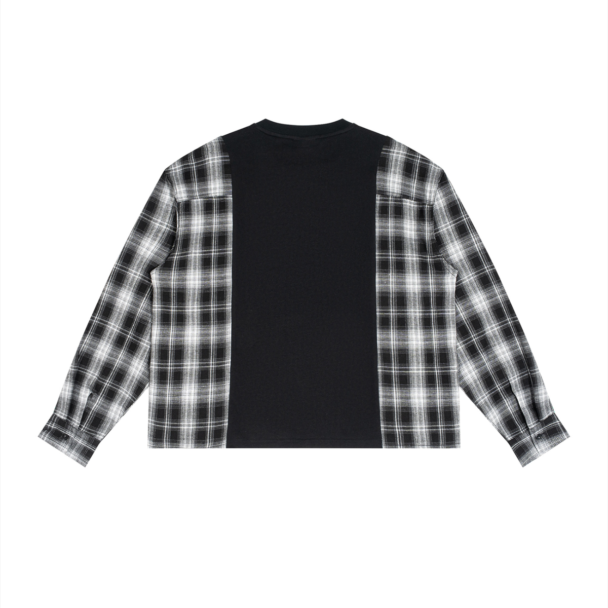 LW 123 Plaid Panel Long Sleeve T-Shirt