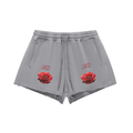 Snow Washed Raw Edge Drawstring Shorts