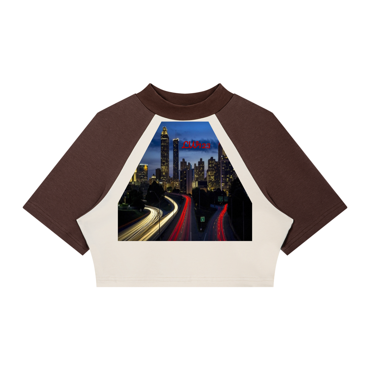 LW 123 Women’s Color Block Raglan Crop T-Shirt