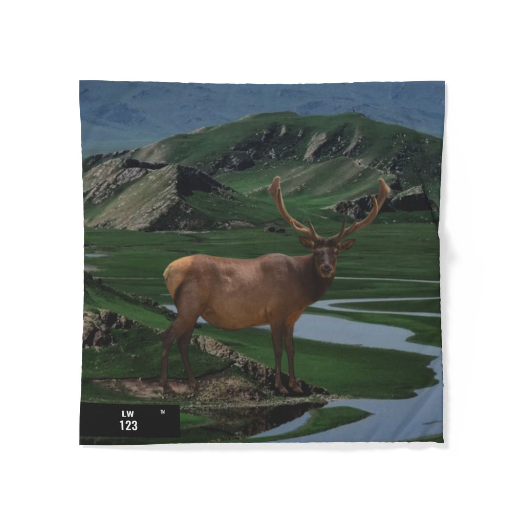 LW 123 Moose Meadow Cotton Duvet Cover — Scenic Elk Wildlife Bedding