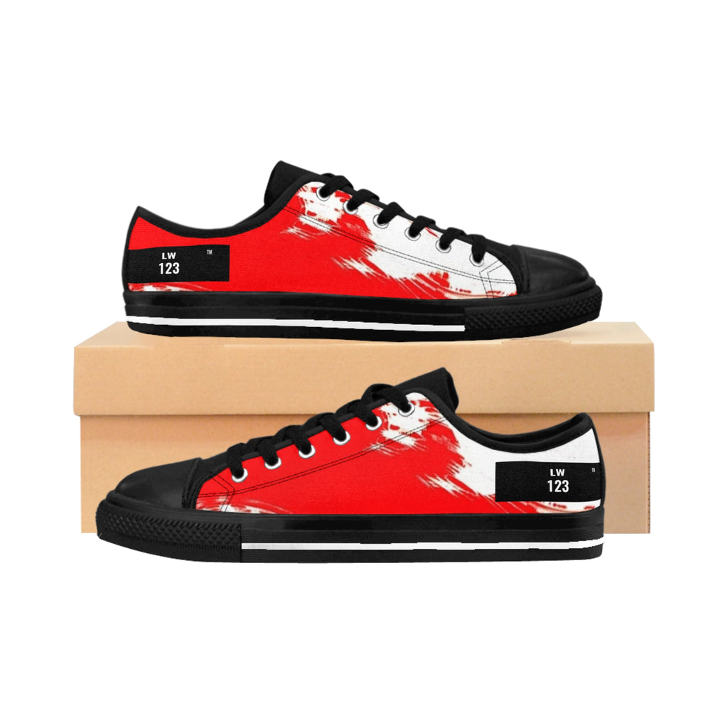 LW 123 Red Brushstroke Women's Sneakers