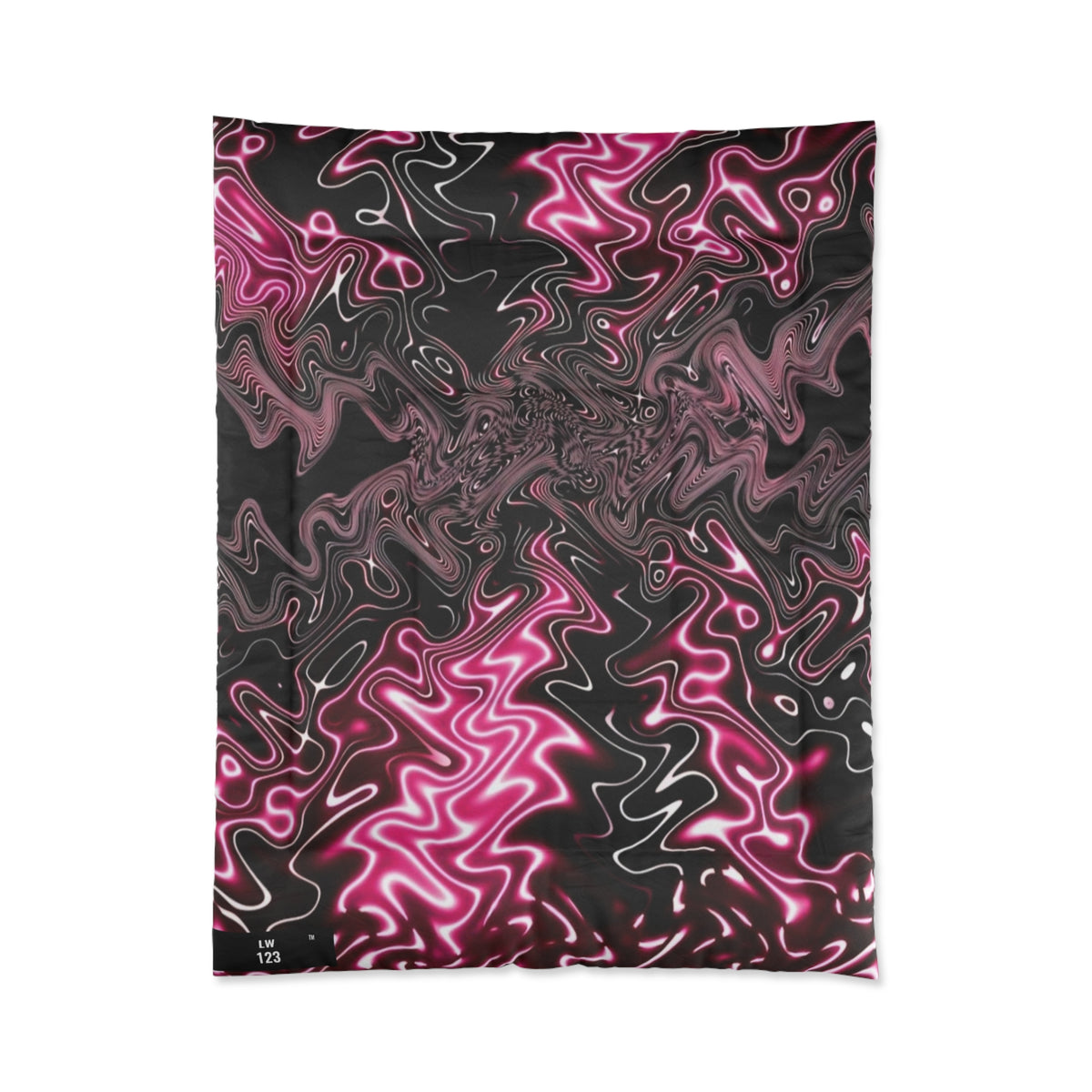 LW 123 Psychedelic Pink Swirl Comforter — Abstract Marbleized Bedding