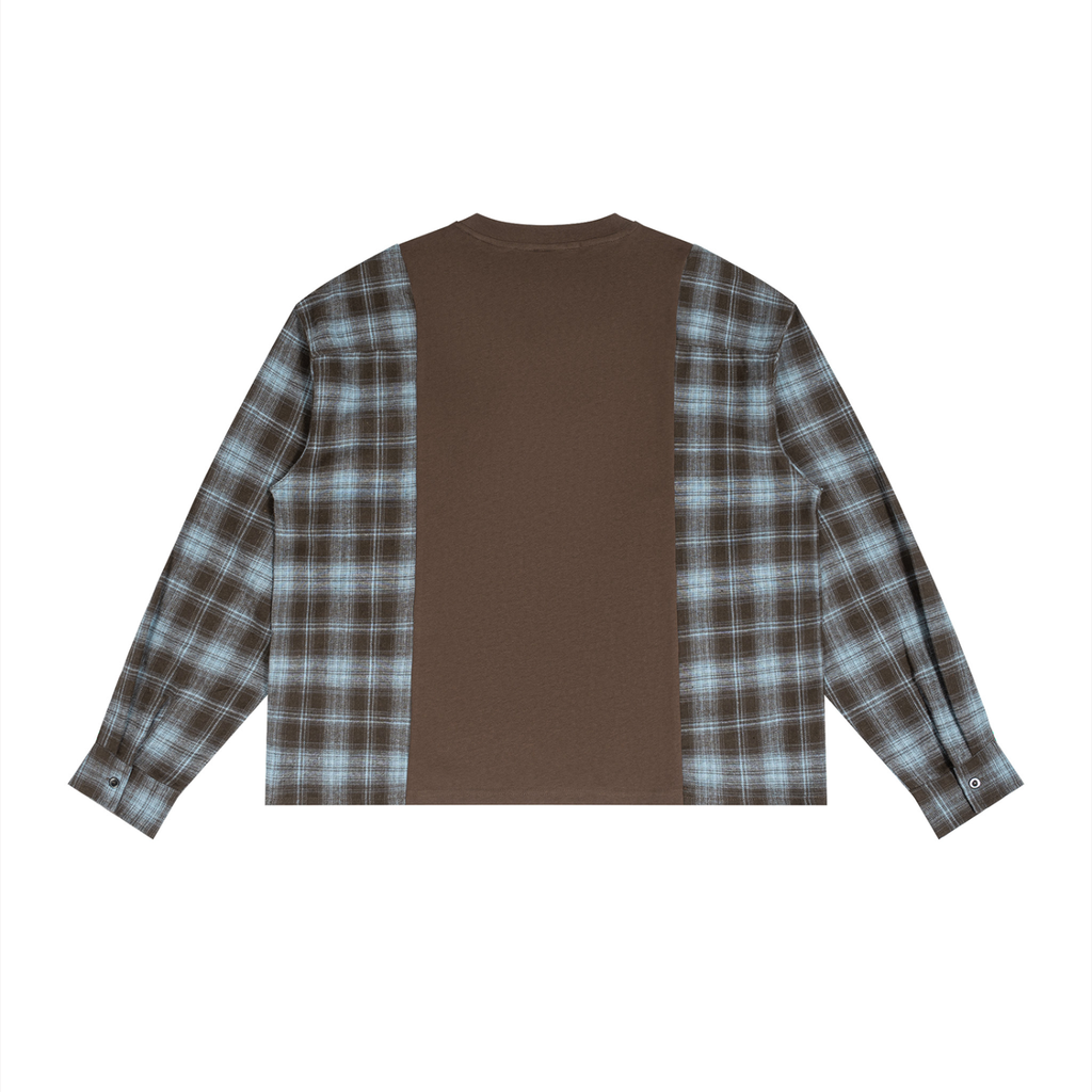 LW 123 Plaid Panel Long Sleeve T-Shirt