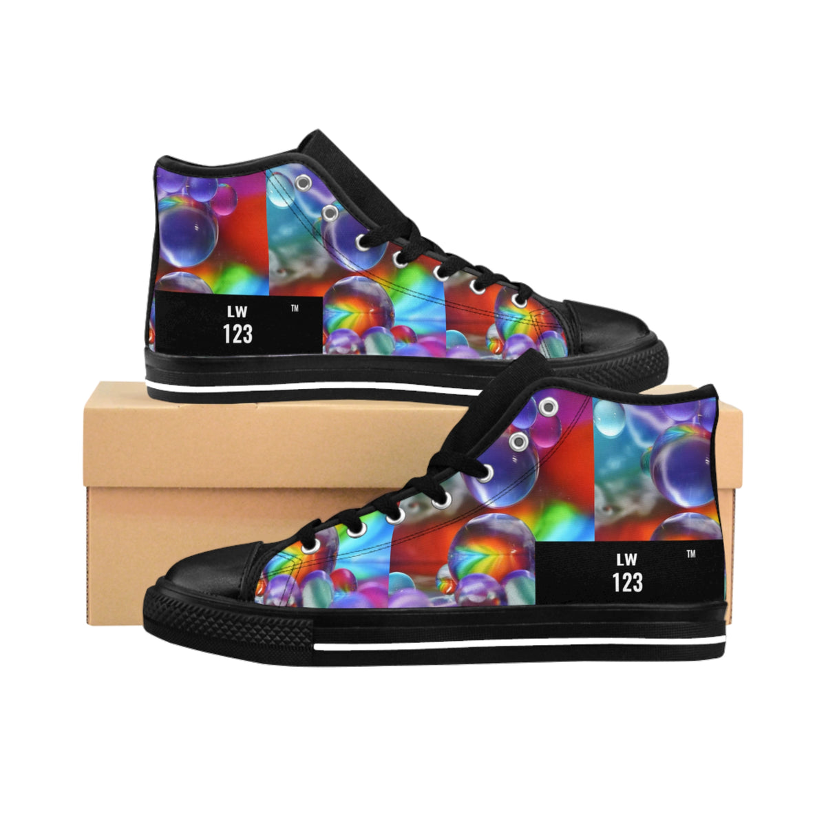 LW 123  Bubble Abstract High-Top Sneakers