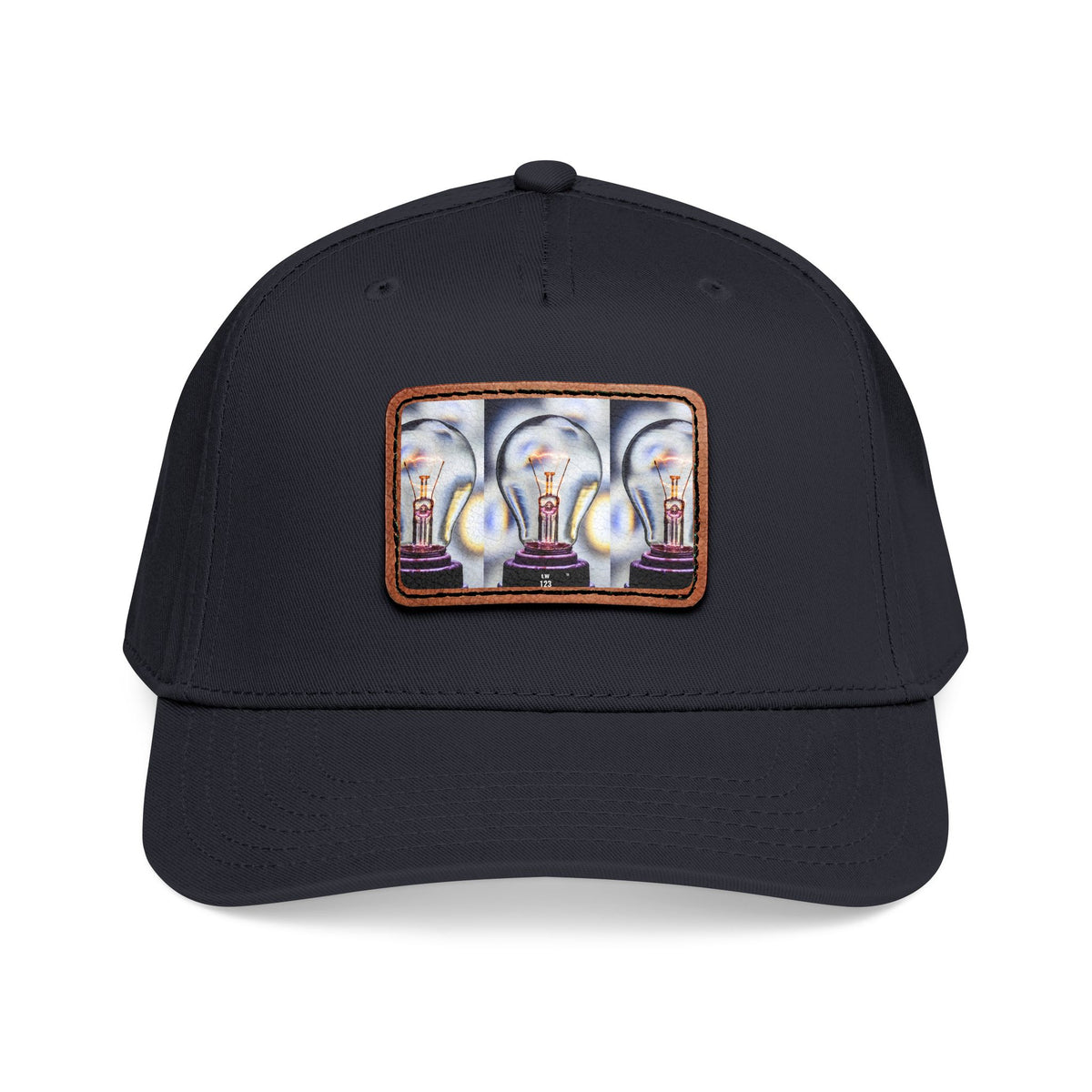 LW 123 Mid Profile Baseball Cap with Leather Patch (Rectangle)