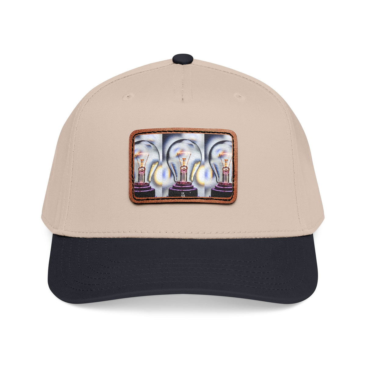 LW 123 Mid Profile Baseball Cap with Leather Patch (Rectangle)