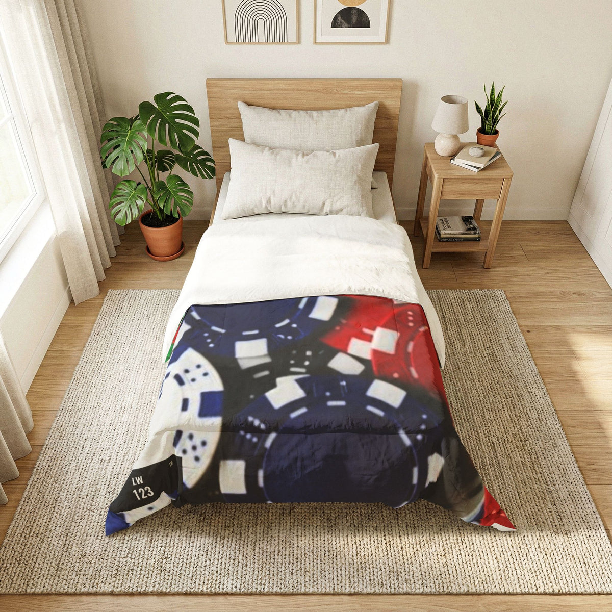 LW 123 Casino Poker Chips Cotton Comforter