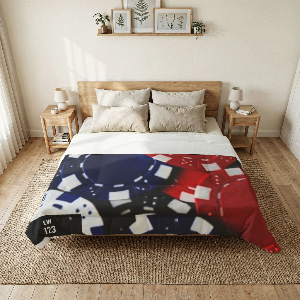 LW 123 Casino Poker Chips Cotton Comforter