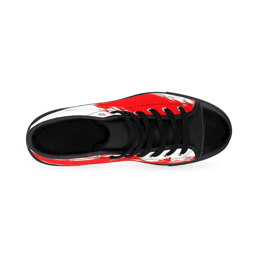 LW 123 Red Paint Splash High-Top Sneakers
