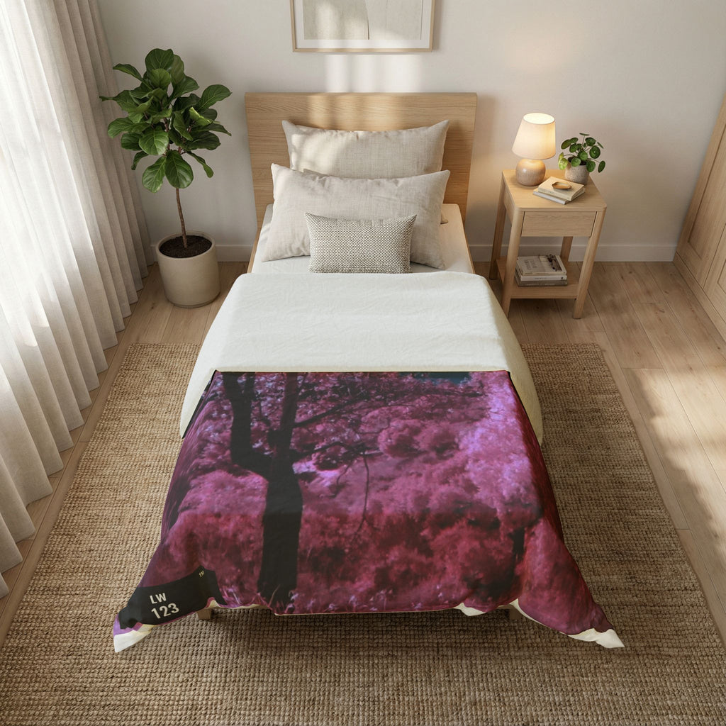 LW 123 Pink Cherry Blossom Cotton Duvet Cover — Floral Tree Scenic Bedding
