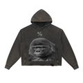 Vintage Washed Frayed-Hem Hoodie