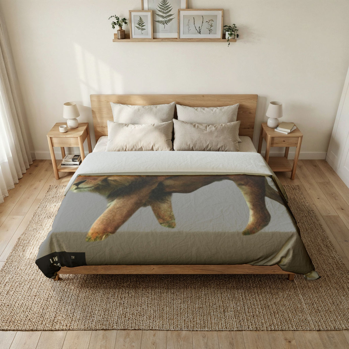 LW 123 Lion  Cotton Duvet Cover — Majestic Wildlife Bedding for Safari & Nature Lovers