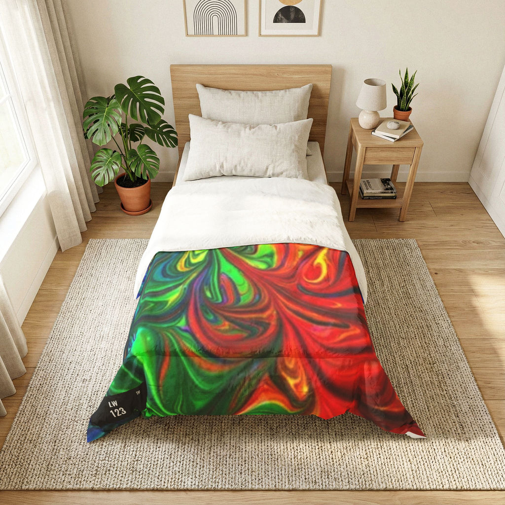 LW 123 Psychedelic Rainbow Swirl Cotton Comforter