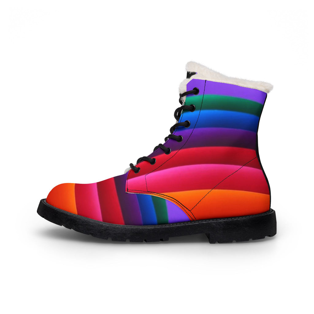 LW 123 Fur-Lined Rainbow Leather Boots