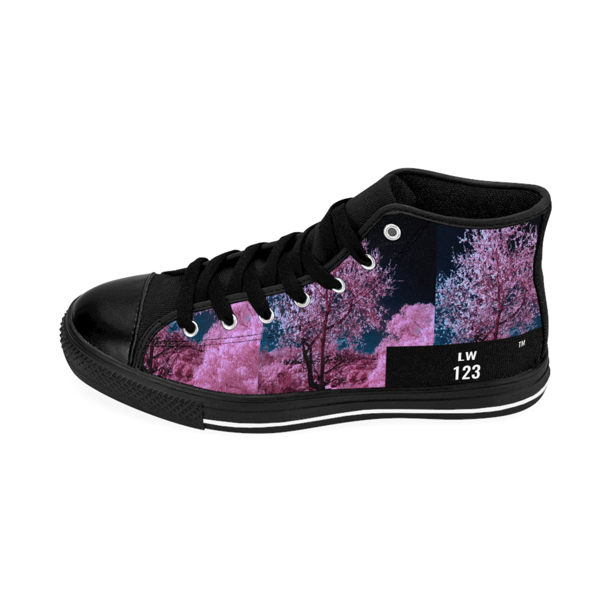 LW 123 High-Top Sneakers — Pink & Purple Forest Graphic (LW 123)