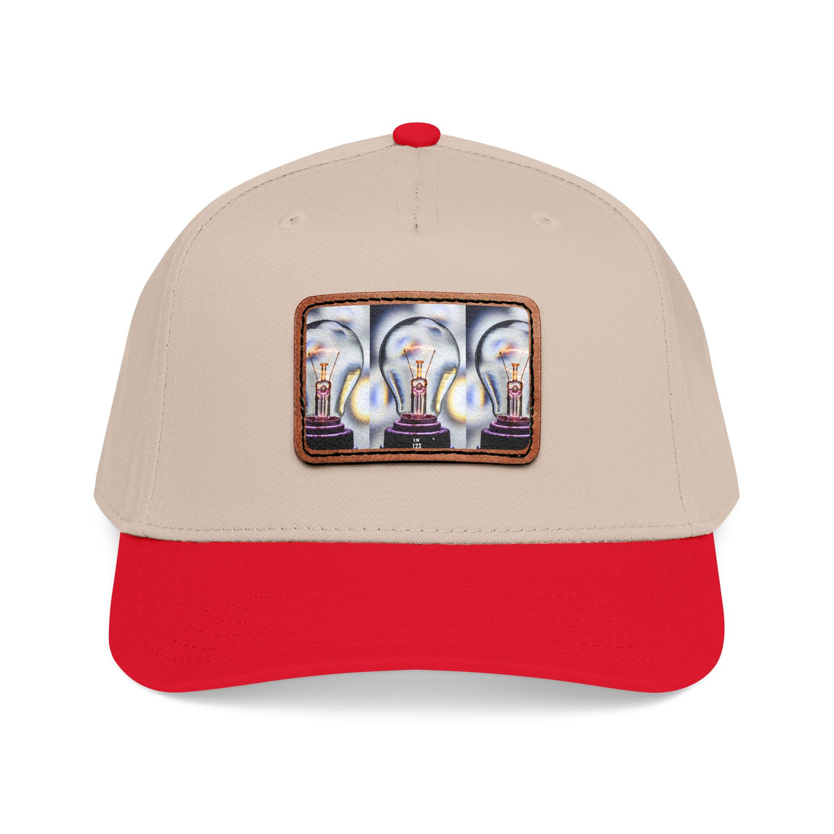 LW 123 Mid Profile Baseball Cap with Leather Patch (Rectangle)