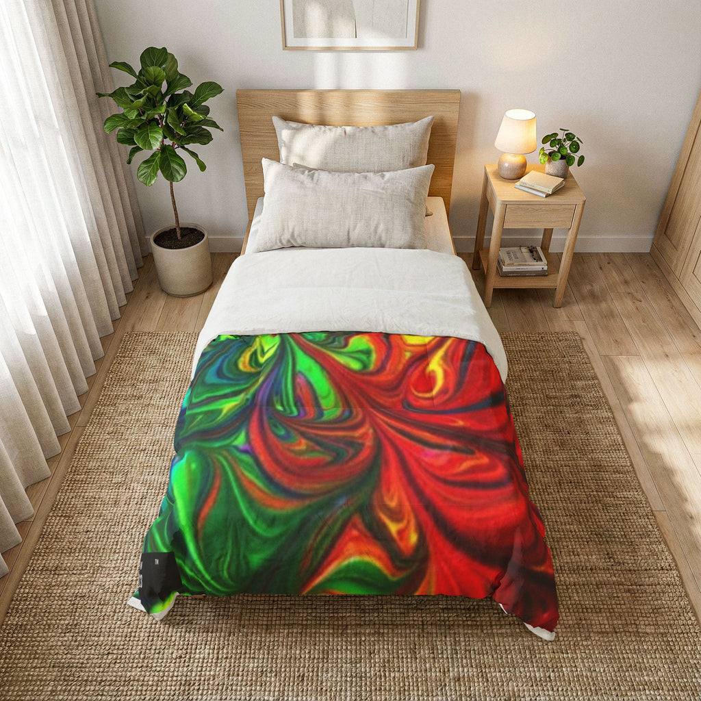 LW 123 Psychedelic Rainbow Swirl Cotton Comforter