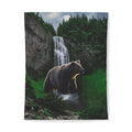 LW 123 Bear & Waterfall Cotton Duvet Cover — Forest Wildlife Bedding