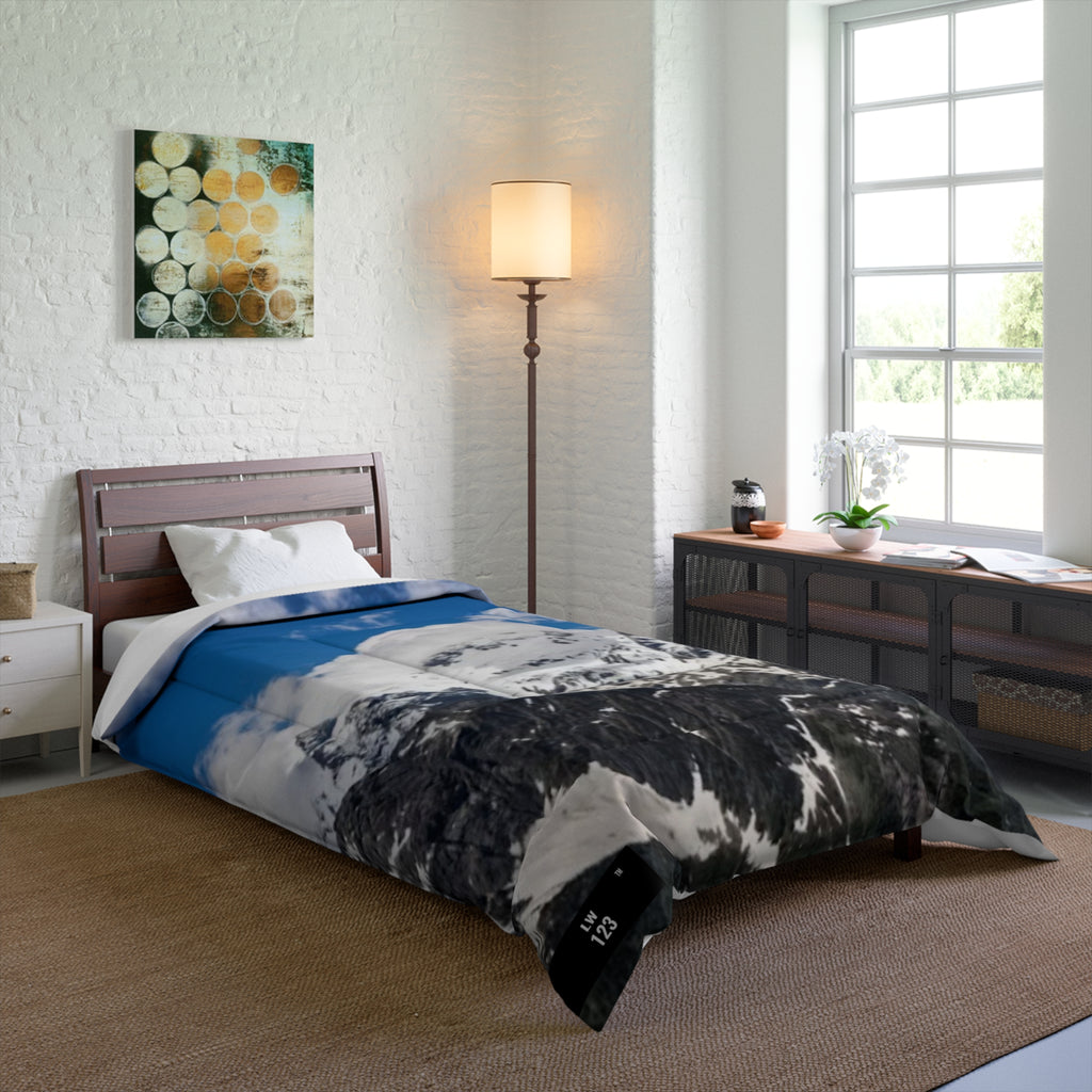 LW 123 Mountain Peaks Comforter – Snowy Alpine Landscape Bedding