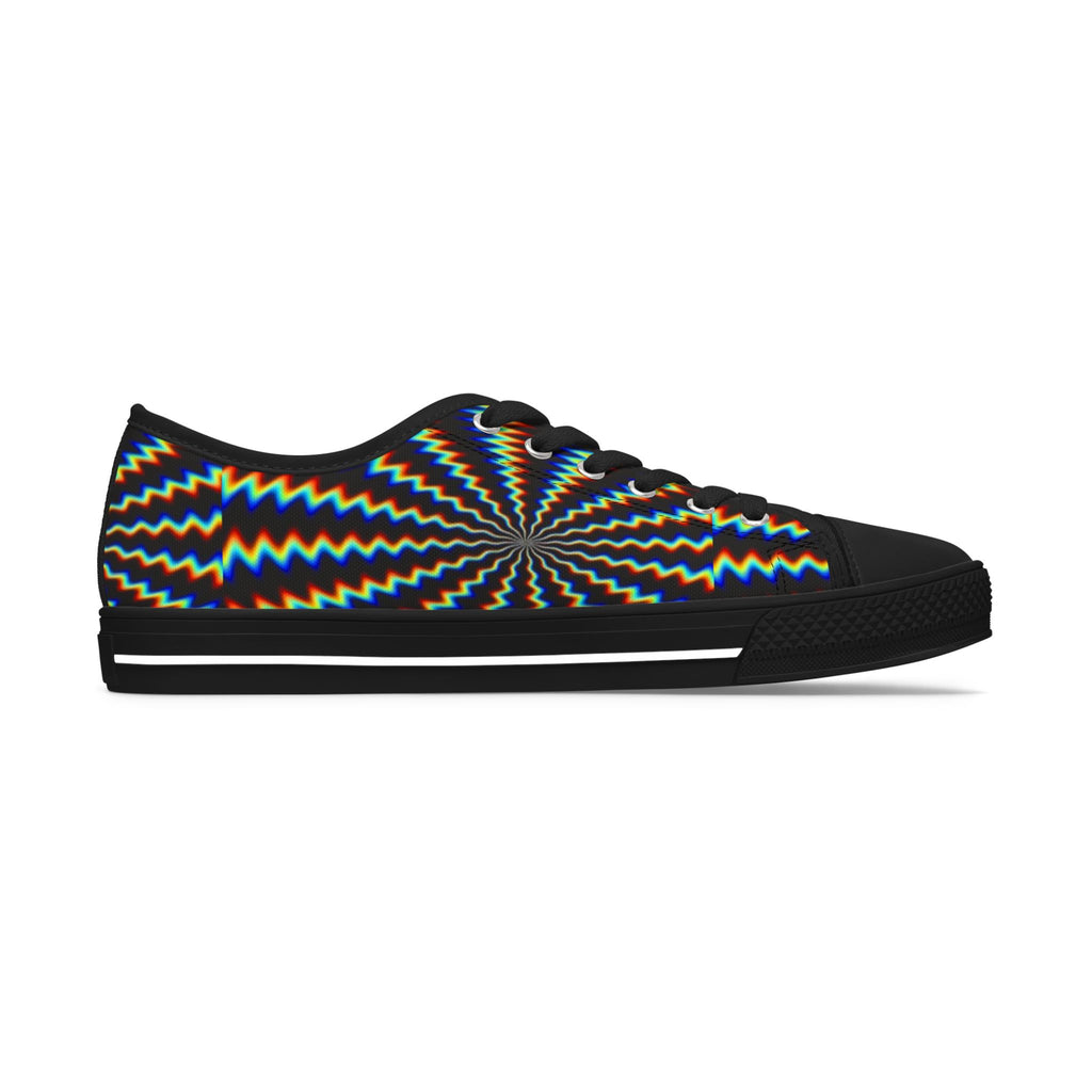 LW 123 Women's Low Top Sneakers — Psychedelic Starburst Rainbow Pattern