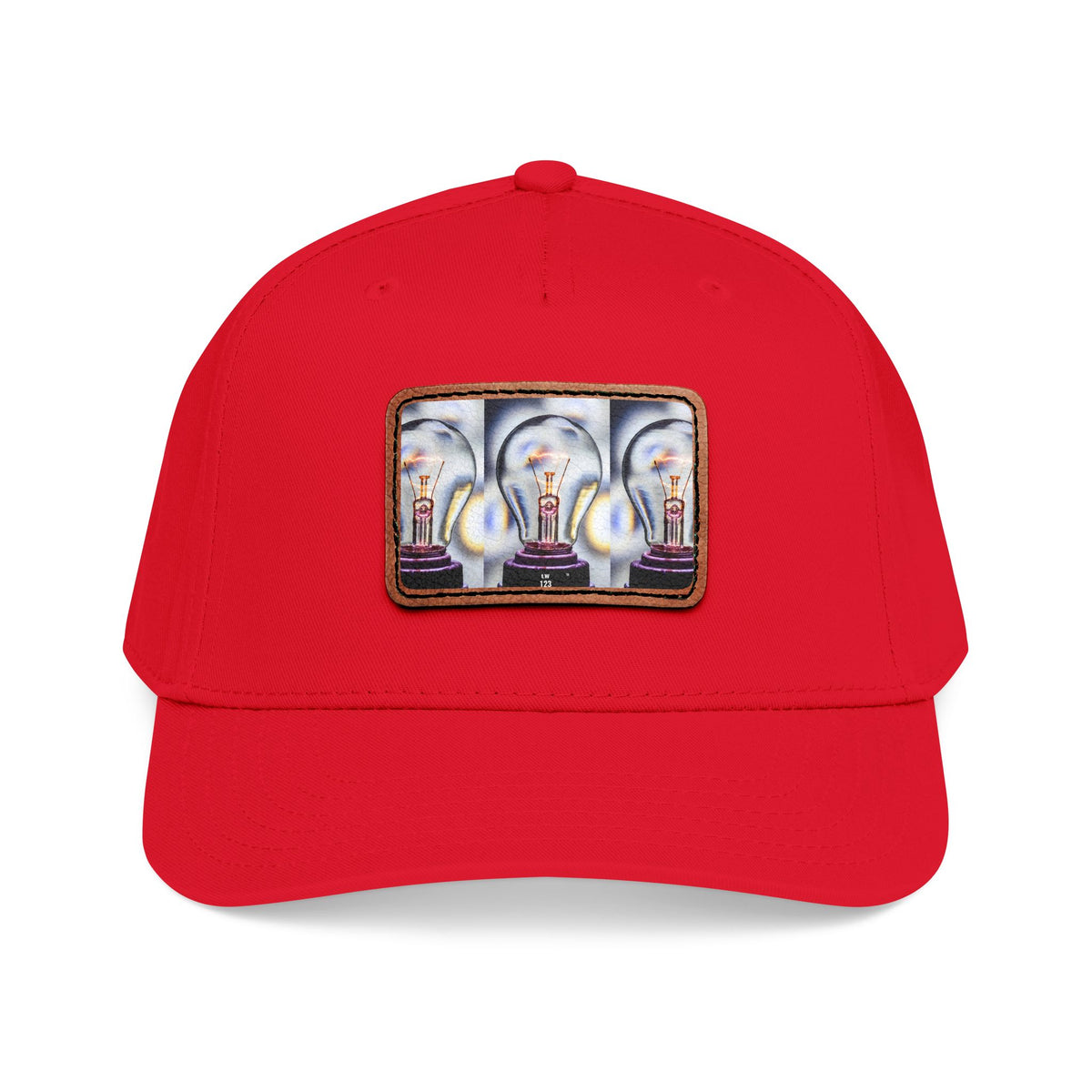 LW 123 Mid Profile Baseball Cap with Leather Patch (Rectangle)