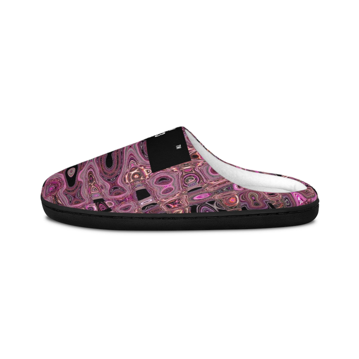 LW 123 Pink Marble Swirl Women's Indoor Slippers — Cozy Slip-On House Shoes
