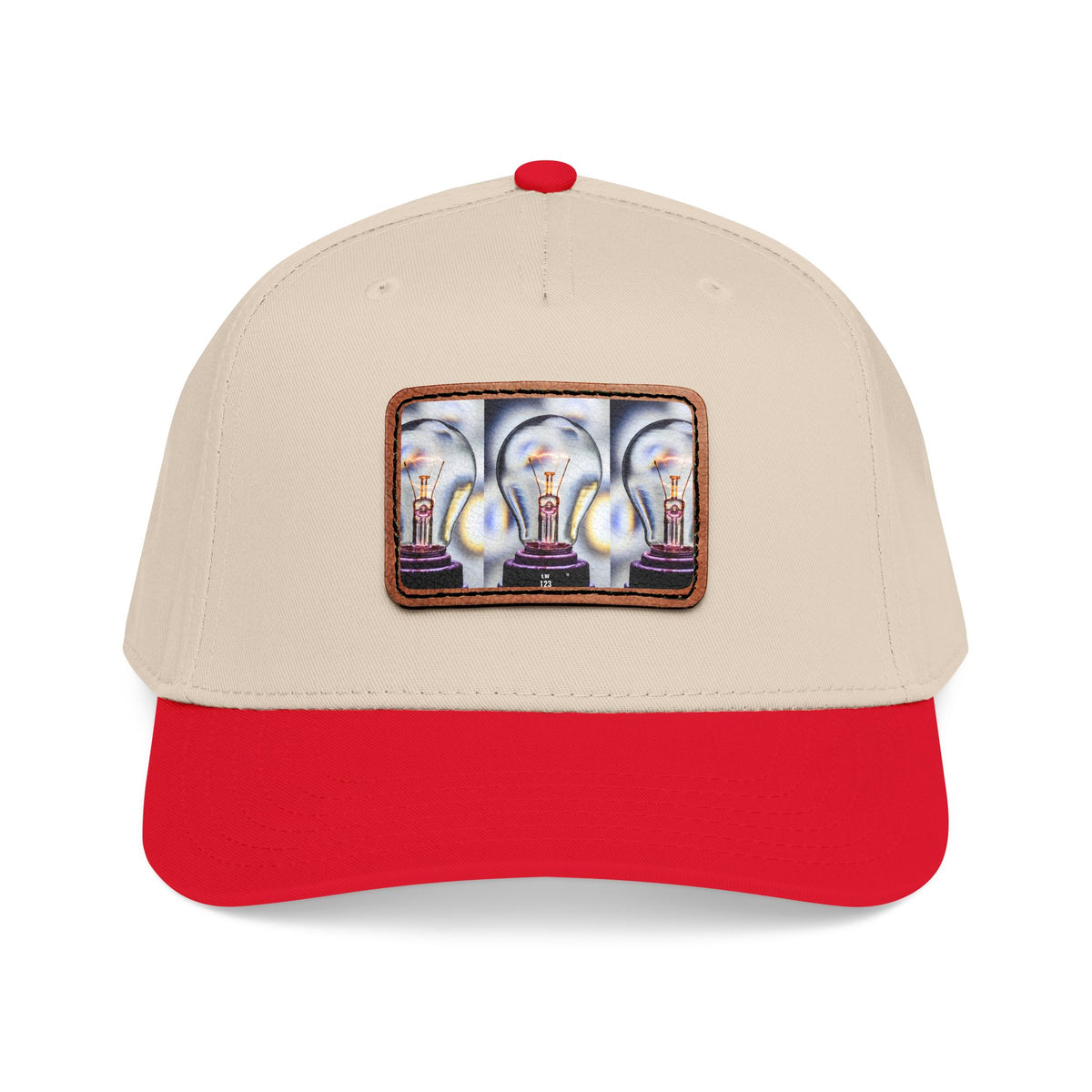 LW 123 Mid Profile Baseball Cap with Leather Patch (Rectangle)