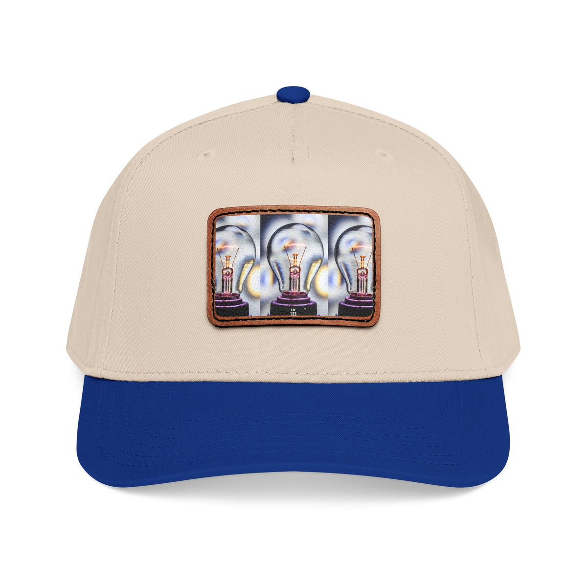 LW 123 Mid Profile Baseball Cap with Leather Patch (Rectangle)