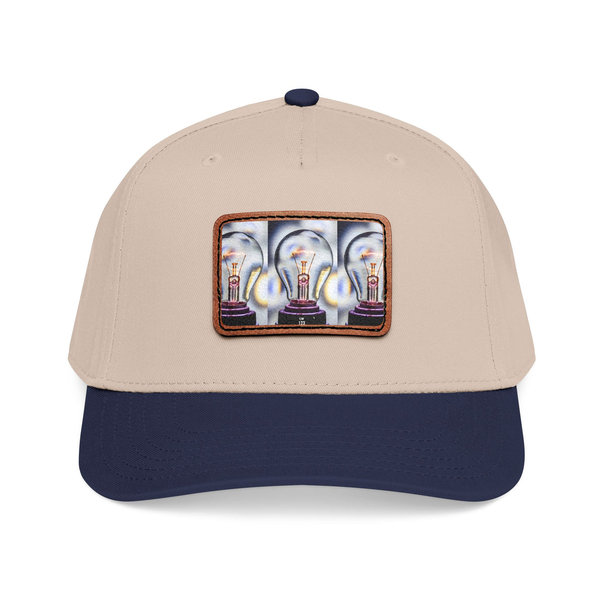 LW 123 Mid Profile Baseball Cap with Leather Patch (Rectangle)