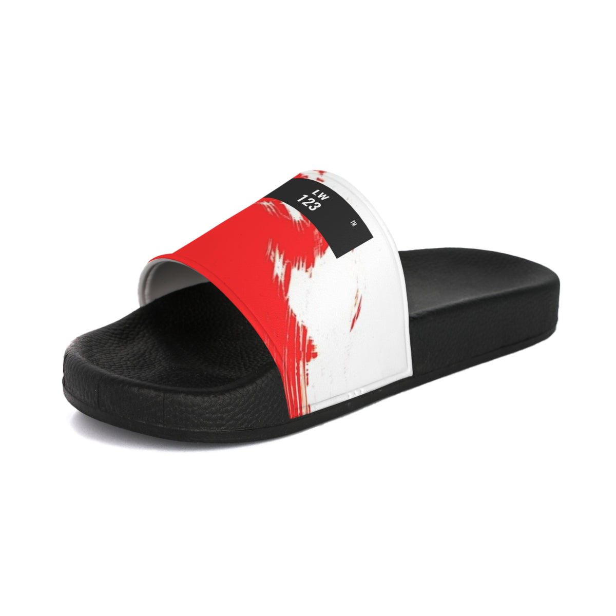 LW 123 Women's Red Brushstroke Slide Sandals