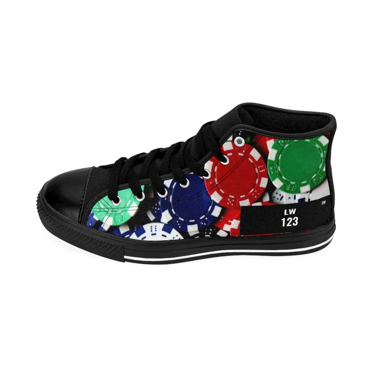 LW 123 Casino Poker Chips High-Top Sneakers