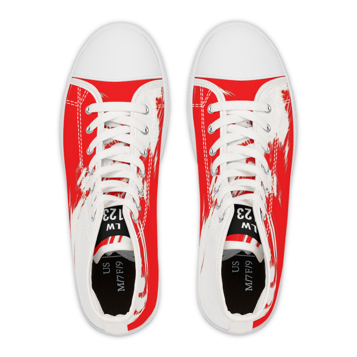 LW 123 Red Brushstroke High-Top Sneakers