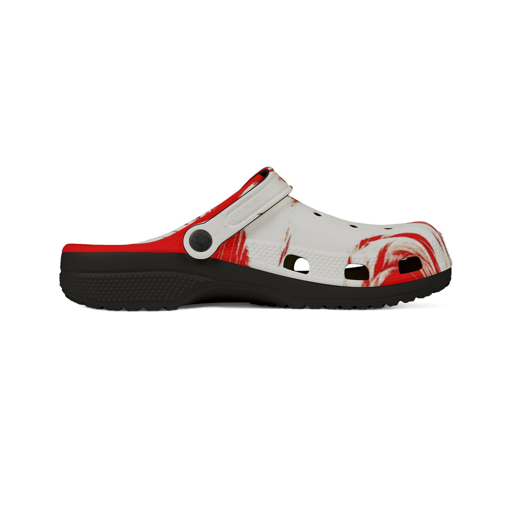 LW 123 Red Paint Splash EVA Clogs