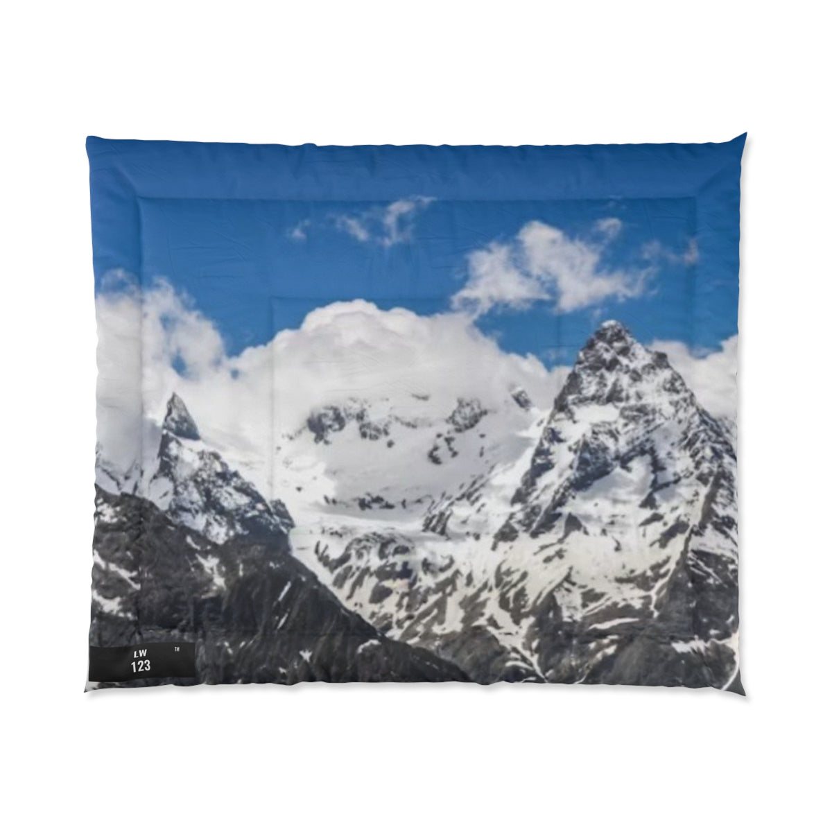LW 123 Mountain Peaks Comforter – Snowy Alpine Landscape Bedding