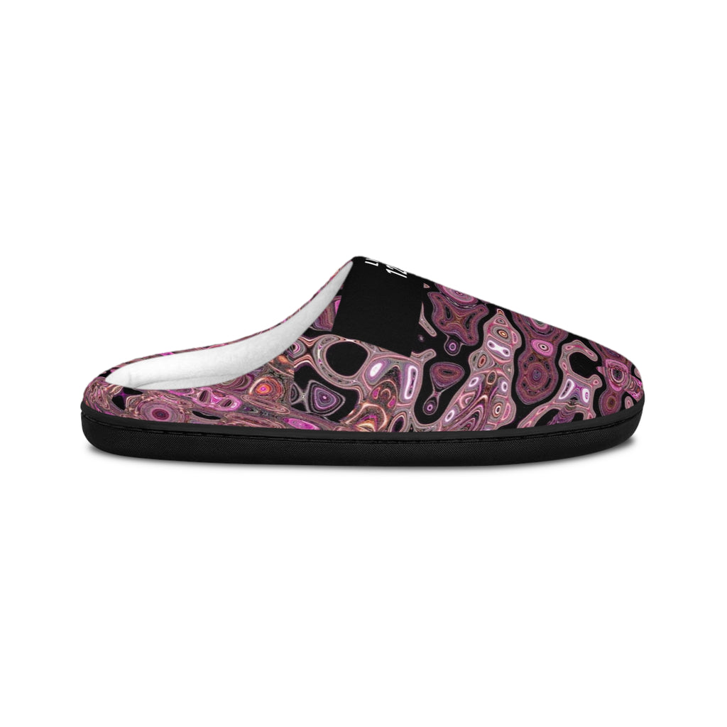 LW 123 Pink Marble Swirl Women's Indoor Slippers — Cozy Slip-On House Shoes