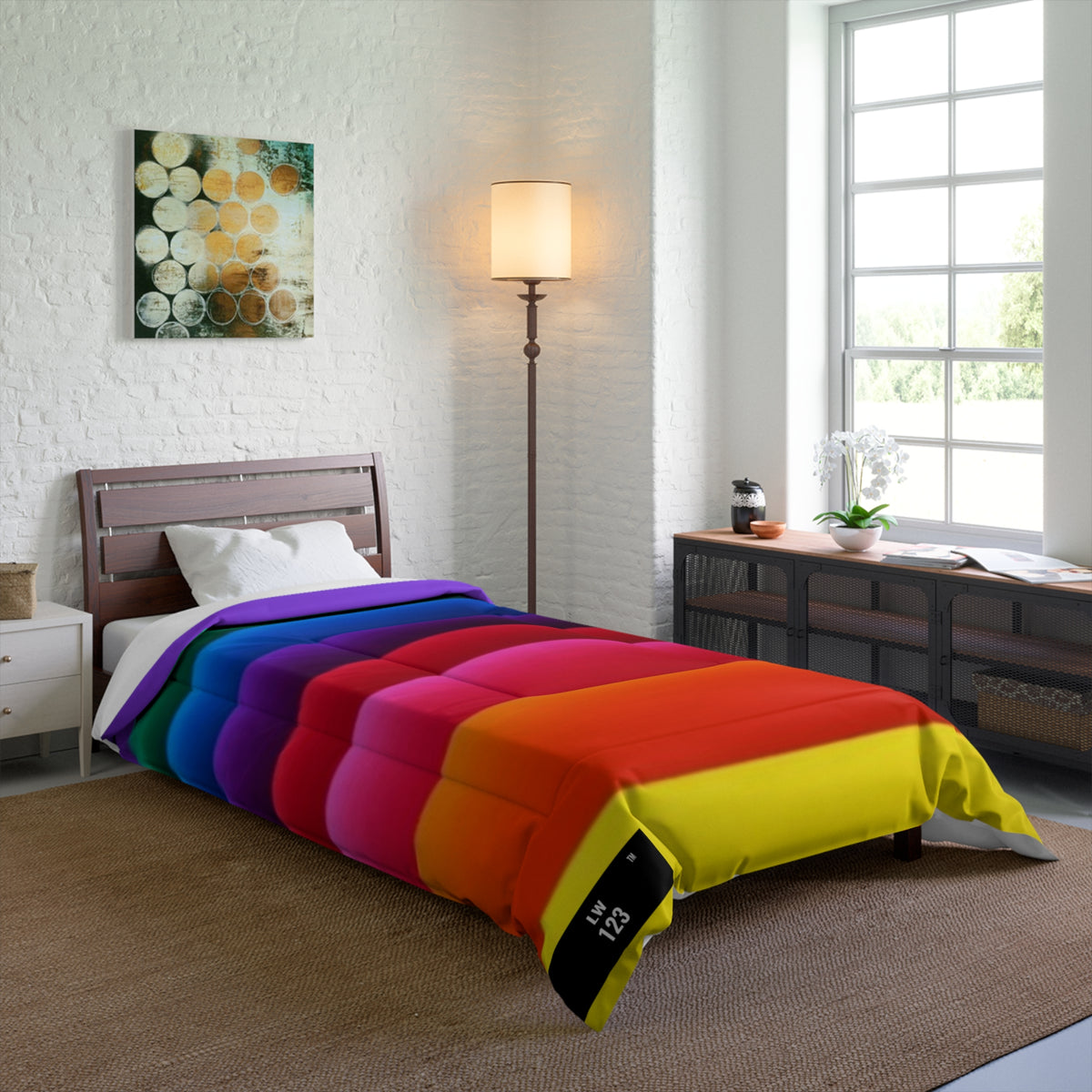 LW 123 Rainbow Striped Comforter