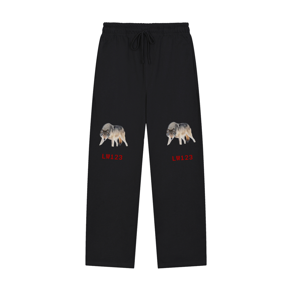 Solid Color Straight-Leg Sweatpants