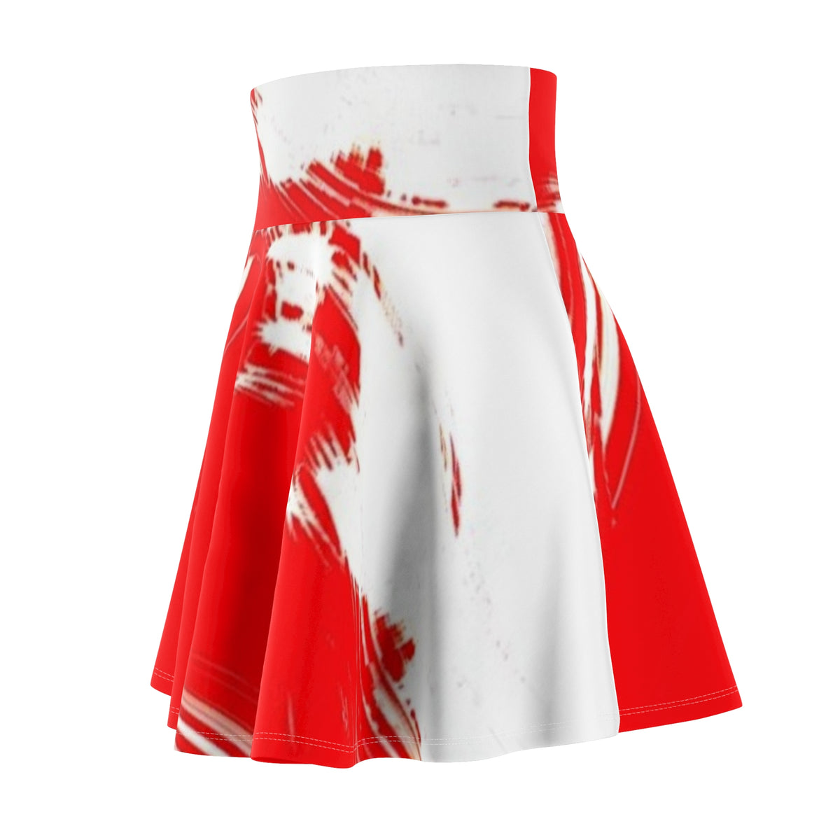 LW 123 Red & White Abstract Skater Skirt