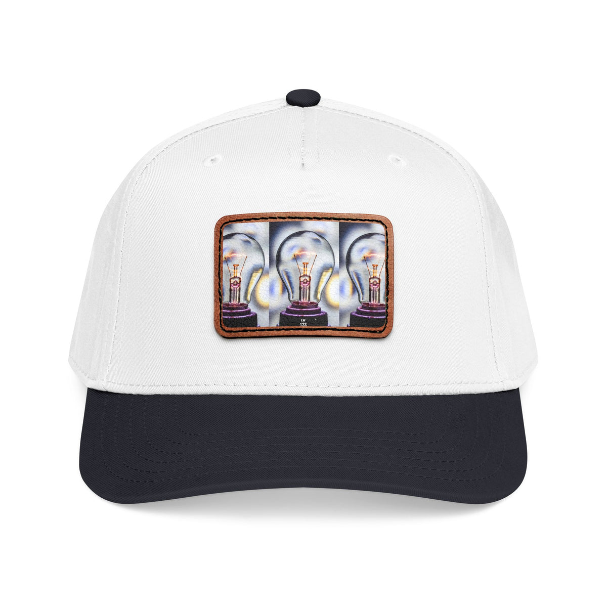 LW 123 Mid Profile Baseball Cap with Leather Patch (Rectangle)