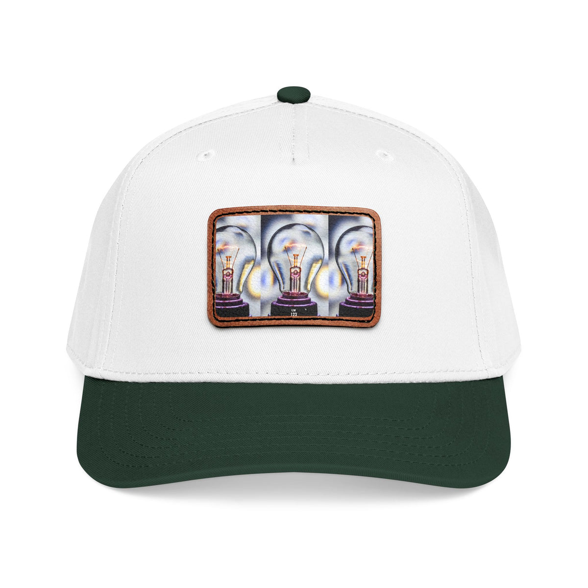 LW 123 Mid Profile Baseball Cap with Leather Patch (Rectangle)