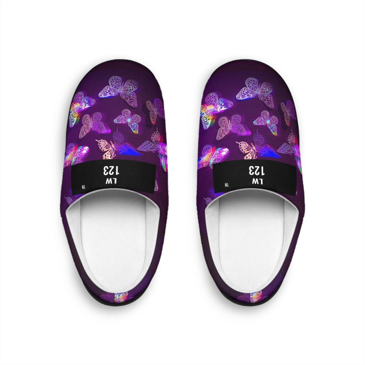 LW 123 Purple Butterfly Indoor Slippers