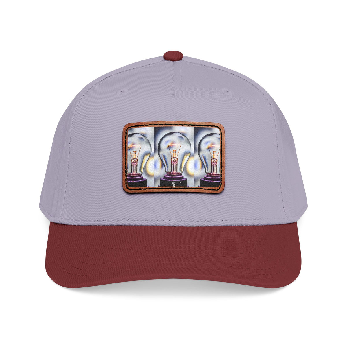 LW 123 Mid Profile Baseball Cap with Leather Patch (Rectangle)
