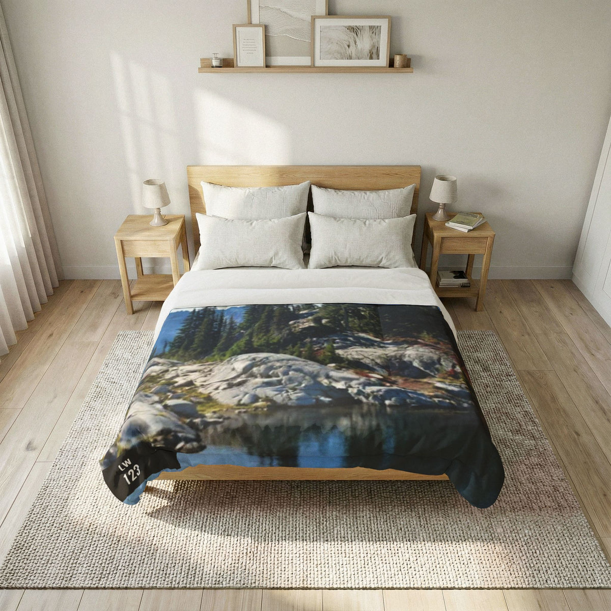 LW 123 Scenic Mountain Lake Cotton Comforter