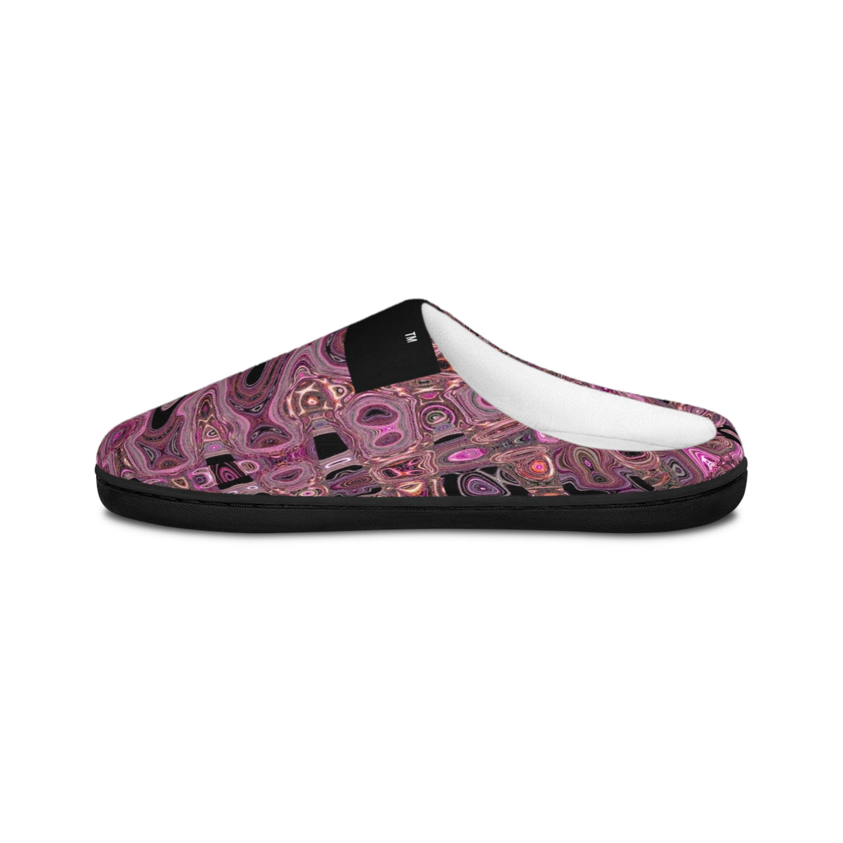LW 123 Pink Marble Swirl Women's Indoor Slippers — Cozy Slip-On House Shoes