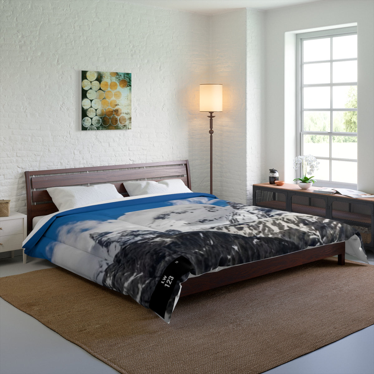 LW 123 Mountain Peaks Comforter – Snowy Alpine Landscape Bedding